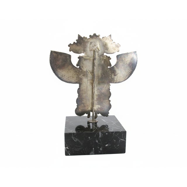 Michael Little Elk Sterling Silver Turquoise Kachina Eagle Dancer Sculpture For Sale - Image 11 of 13