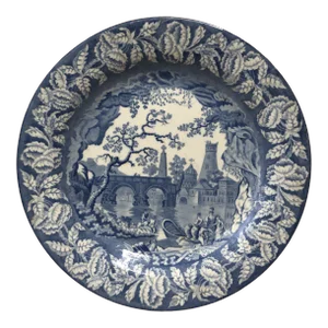 19th Century Victorian Blue and White Staffordshire Plate
