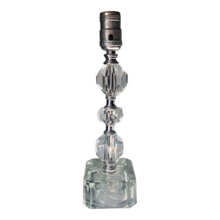 1970s Faceted Crystal Desk Lamp For Sale