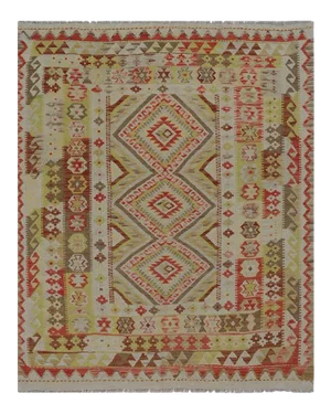 Traditional Handwoven Turkish Kilim Area Rug 5'1" X 6'1"