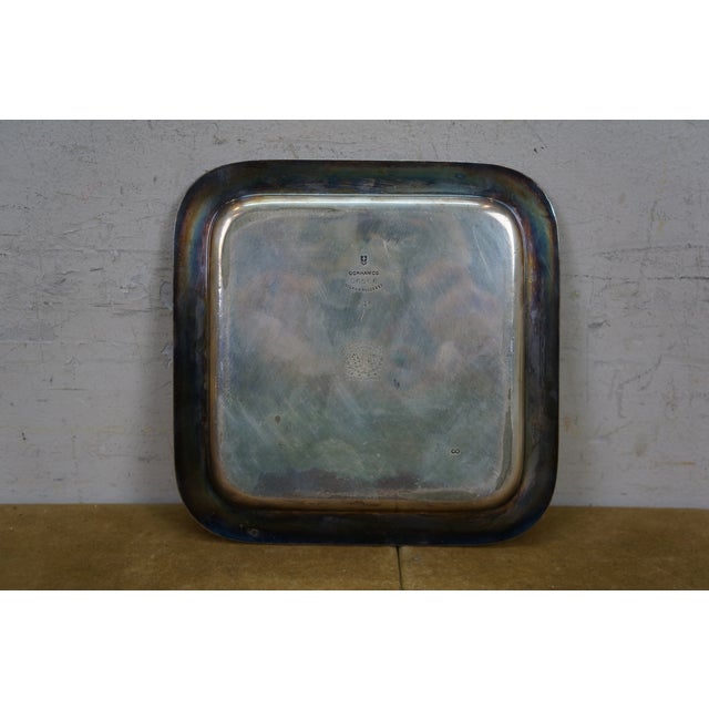 Silver Antique 1876 Gorham Auditorium Hotel Chicago Silver Soldered Drink Serving Tray 6" For Sale - Image 8 of 10