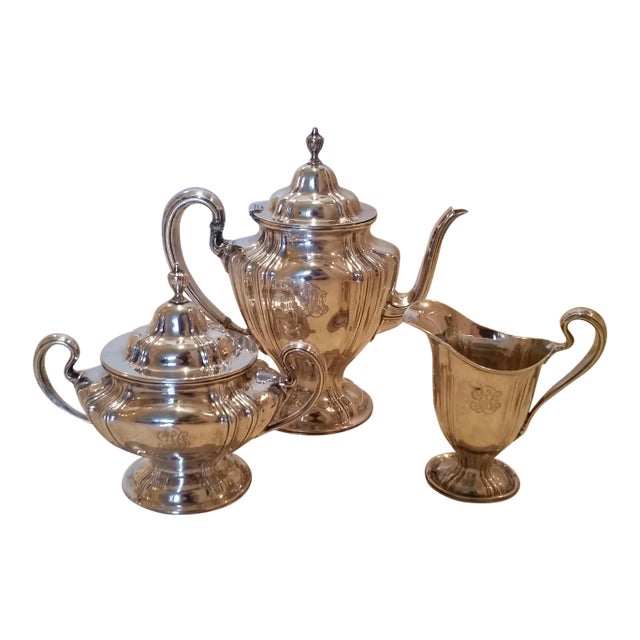 1910s Wallace & Sons Sterling Silver Tea Set of 3 Chairish