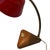 Red Desk Lamp with Faux Wooden Base and Accent & Brass Gooseneck For Sale - Image 4 of 9