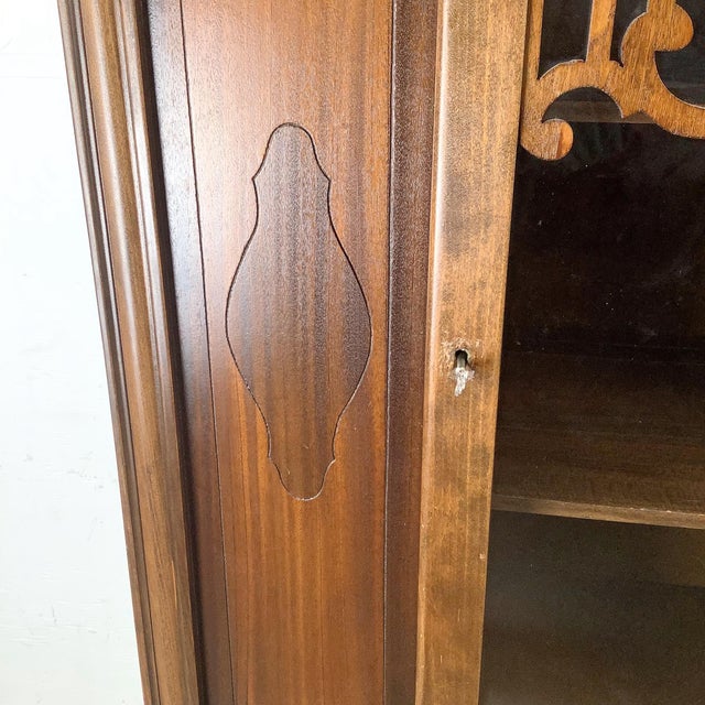 Early 20th Century Glass-Front Display Cabinet With Decorative Detailing For Sale - Image 12 of 12