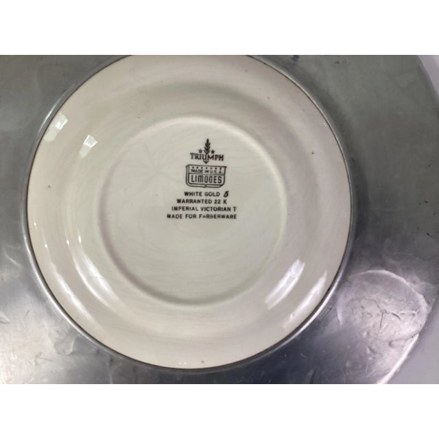 Art Nouveau 1930s Farberware Forged Aluminum and Ceramic Platter For Sale - Image 3 of 5