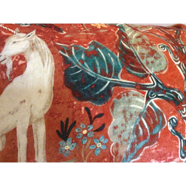 Melissa White Zoffany Arden Red Down Pillow - Pair For Sale - Image 4 of 6