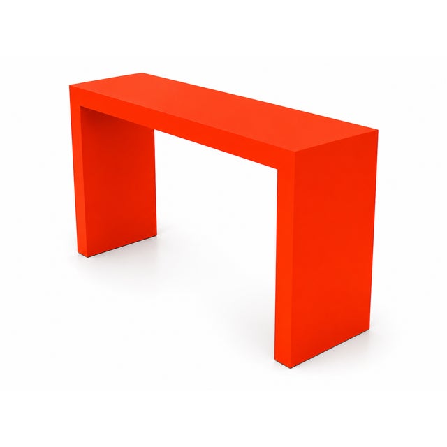 Mid-Century Modern Mid Century Modern Parsons Style Console Corvette Red For Sale - Image 3 of 4