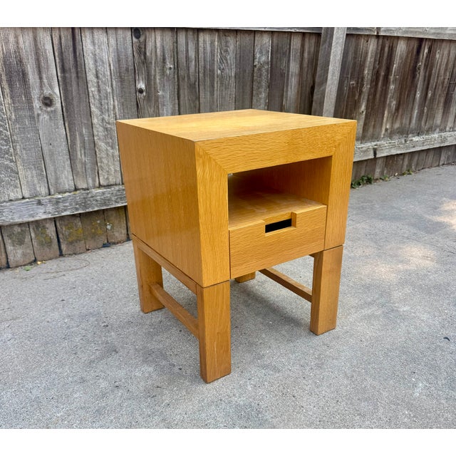Late 20th Century Modern Oak Nightstand or Side Table For Sale - Image 5 of 5