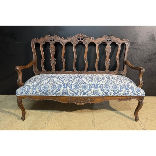 A wonderful Quality 3 Seater Couch, made solid Walnut and newly upholstered in a good quality fabric. The frame is strong...