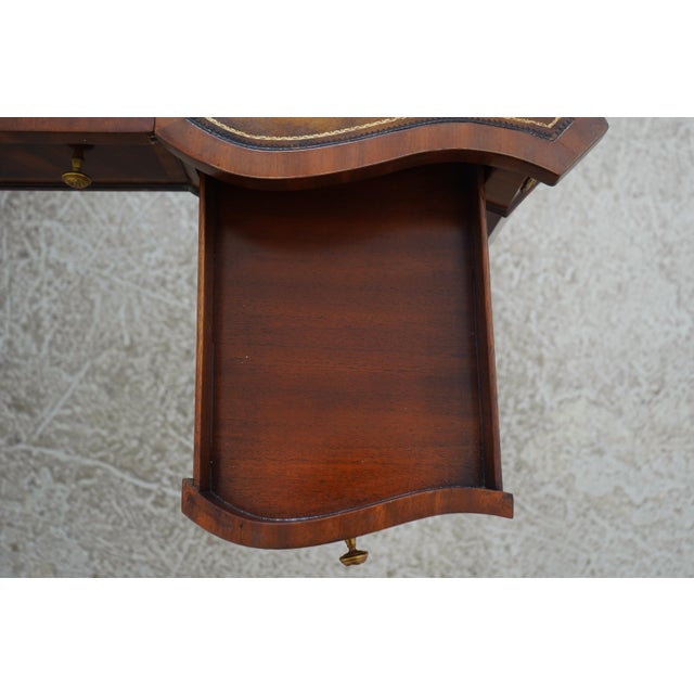 Maitland Smith Leather Top Games Table For Sale - Image 10 of 18