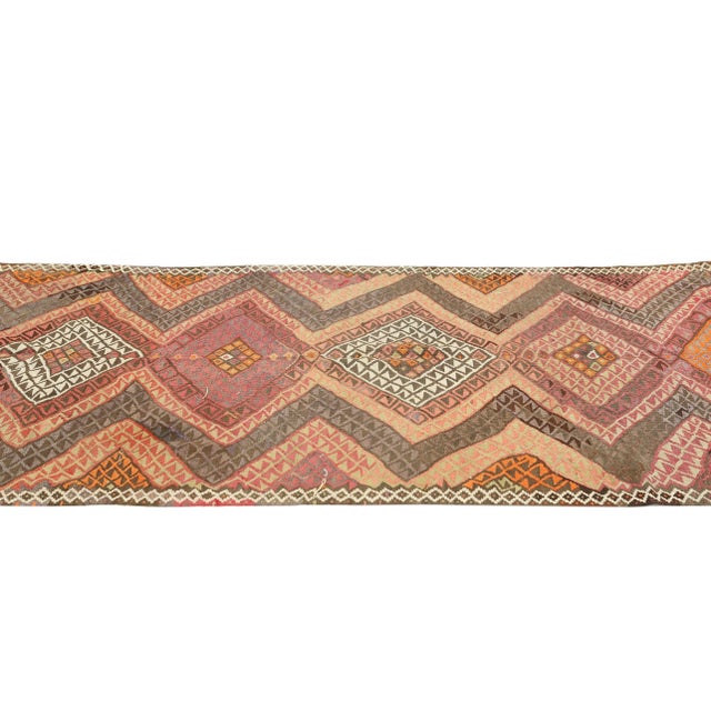 Mid 20th Century Vintage Decorative Turkish Kilim Rug For Sale - Image 4 of 7