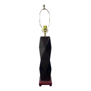 1980s Postmodern Faceted Geometric Ceramic Sculptural Table Lamp For Sale