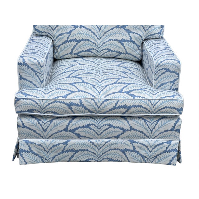Pair of Baker Furniture Company Club Chairs in Brunschwig & Fils For Sale - Image 17 of 18