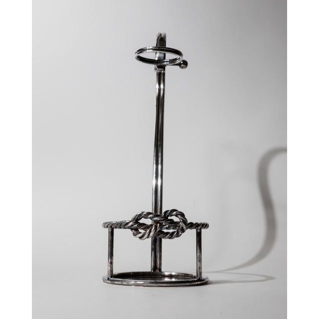 Vintage Italian Silver Plated Wine Bottle Holder by Serra Roma, 1930s For Sale - Image 9 of 14