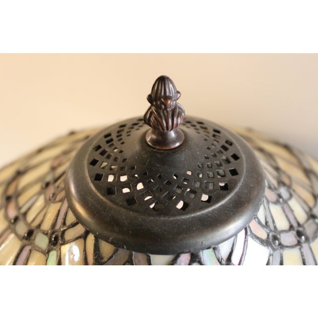 Metal Wonderful Art Nouveau Tiffany-Style Lead Shade Lamp For Sale - Image 7 of 16
