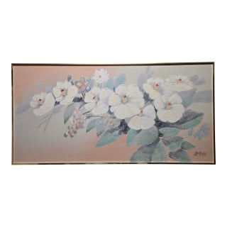 1980s Vanguard Studios Floral Original Signed Painting Lee Reynolds For Sale