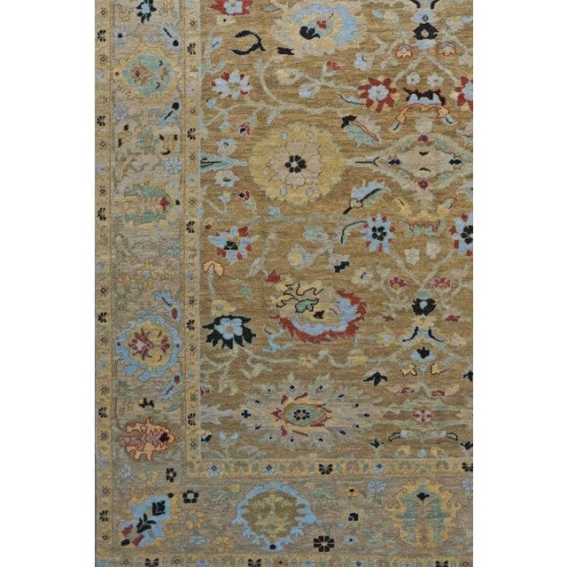 Afghan Sultanabad Master Wool 9 x 12 Tan, Blue, Red & Ivory Handmade Area Rug #1143278
