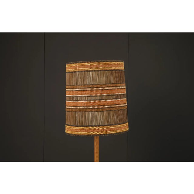 Maria Kipp Large Maria Kipp Lampshade With Black, Sienna, and Burnt Orange Stripes, 1960s For Sale - Image 4 of 9