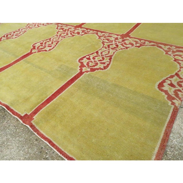 Chartreuse Galerie Shabab Collection Mid-20th Century Turkish Anatolian Square Carpet For Sale - Image 8 of 10