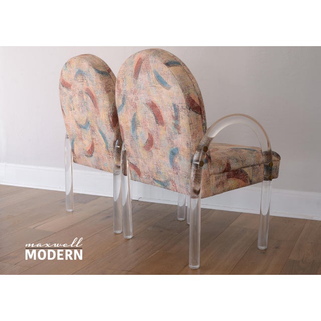 1970s Vintage 1970s Leon Rosen Waterfall Lucite Armchairs for Pace Collection - A Pair For Sale - Image 5 of 15