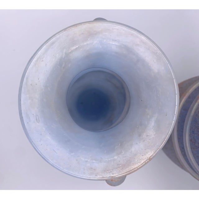 Pair of Mid-Century Murano Blue Scavo Glass Amphora Vases. For Sale - Image 9 of 13