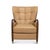 Modern Tan Leather Armchair captures the effortless sophistication of mid-century design with its winged barrel-back...