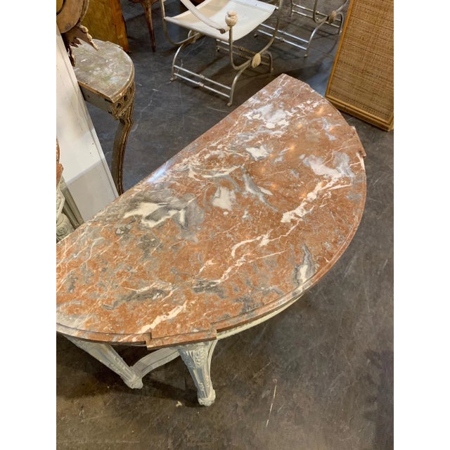 18th Century French Louis XVI Style Carved and Painted Consoles - A Pair For Sale In Dallas - Image 6 of 8