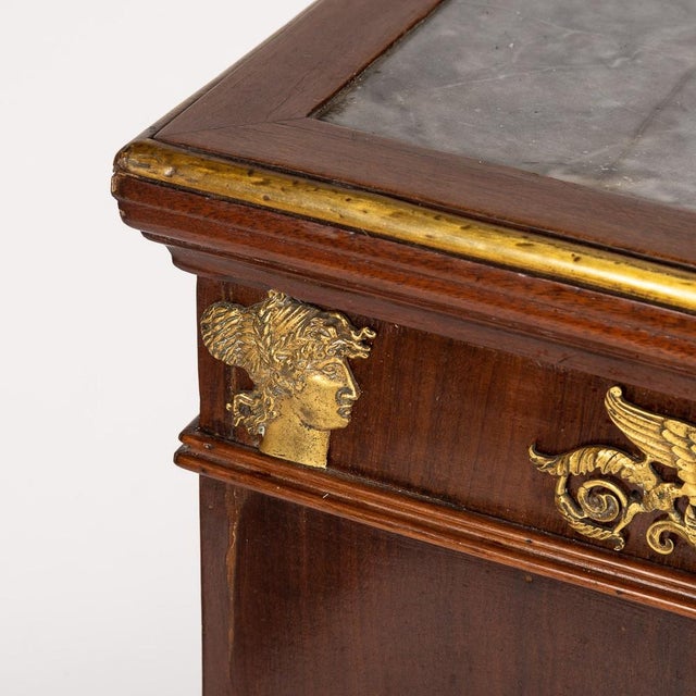 Wood 19th Century French Empire Style Ormolu Mounted Wood & Marble Pedestal, 1890s For Sale - Image 7 of 18