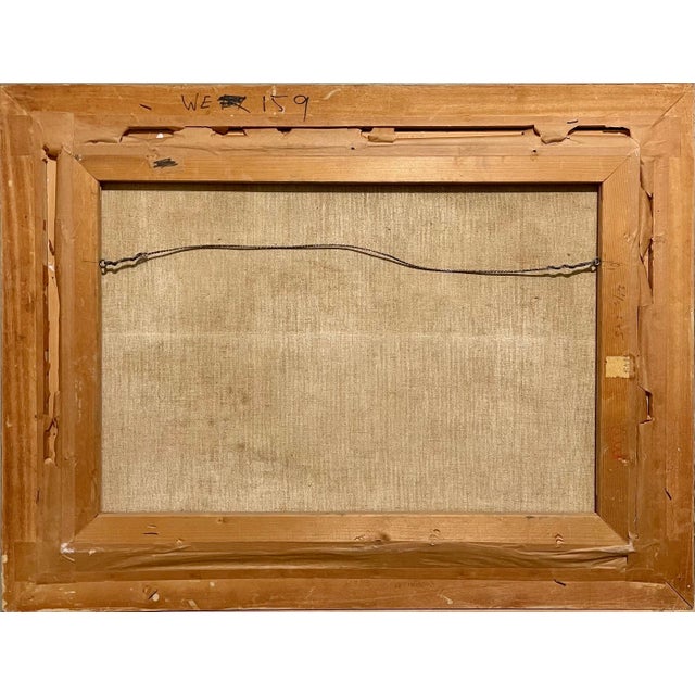 Textile William Weintraub, Large Israeli Expressionist Orientalist Oil Painting Draped Child Kibbutz Art, 1965 For Sale - Image 7 of 8