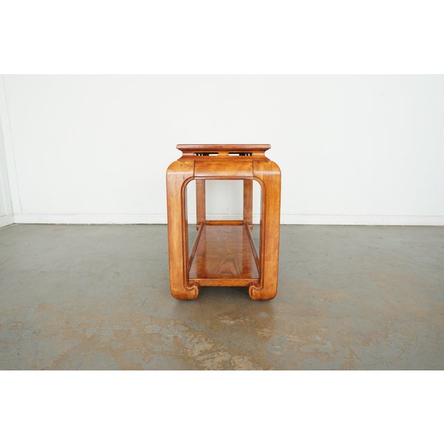 Wood Vintage Century Furniture Burlwood Console Table For Sale - Image 7 of 13