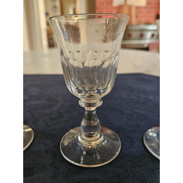 Glass 1850's Baccarat French 4 Port Glasses For Sale - Image 7 of 14