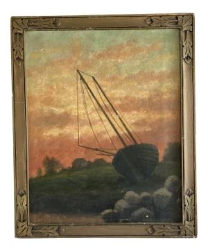 Late 19th Century Nautical Oil Painting by D.T. Kendrick, Framed