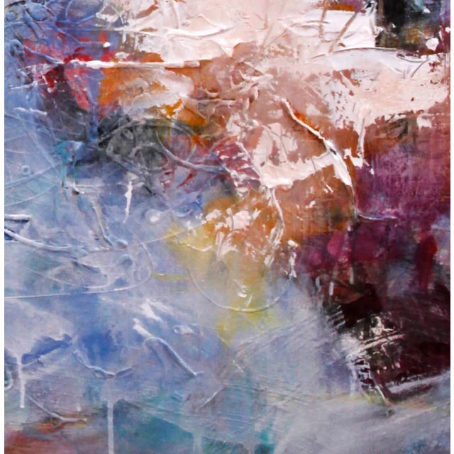 Beautiful mixed media abstract painting, titled Passages. Painted on gallery wrap stretched canvas and containing many...