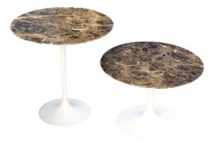 Guéridons with Marble by Eero Saarinen for Knoll, 1950s, Set of 2