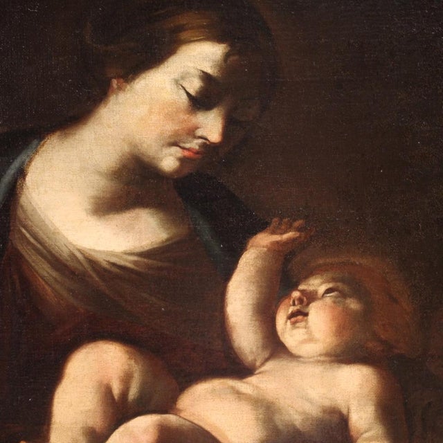 Italian Artist, Holy Family, 1660, Oil on Canvas For Sale - Image 8 of 16
