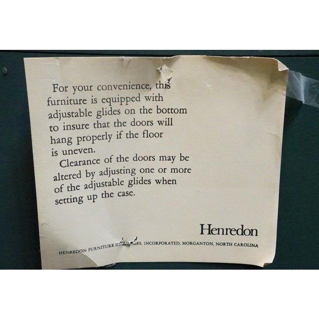 Henredon Furniture Green Asian Chinoiserie Faux Malachite 36" Storage Cabinet W. Embossed Floral Detail For Sale - Image 17 of 17