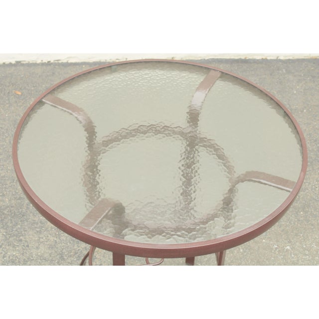 2010s Woodard Belden Aluminum Patio 4 Piece Patio High Top Table & Chairs Set - Set of 4 For Sale - Image 5 of 12