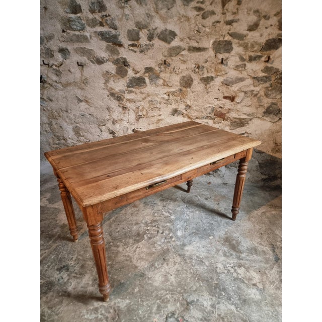 Antique French Oak Table with Drawers, 1900s For Sale - Image 17 of 17