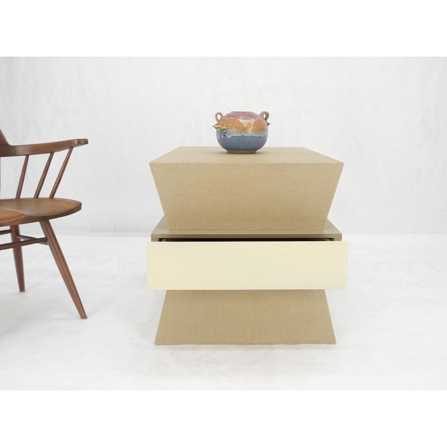 Linen Wrapped Ernest C. Masi "Sheaf of Wheet" Shape One Drawer End Table For Sale - Image 12 of 12