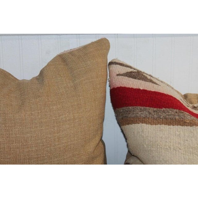 1940s Wool Hand Made Striped Pillows- Set of 2 For Sale In Los Angeles - Image 6 of 6
