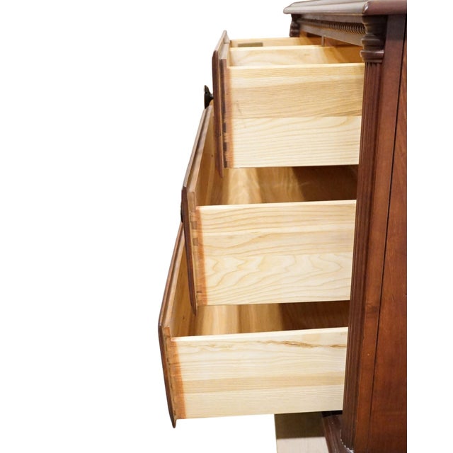 Wood Durham Furniture Saville Row Collection Solid Cherry Early American 36" Nightstand Chest 980-204 For Sale - Image 7 of 14