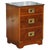 Military Campaign Yew Wood Bedside Table with Green Leather Top For Sale - Image 14 of 14