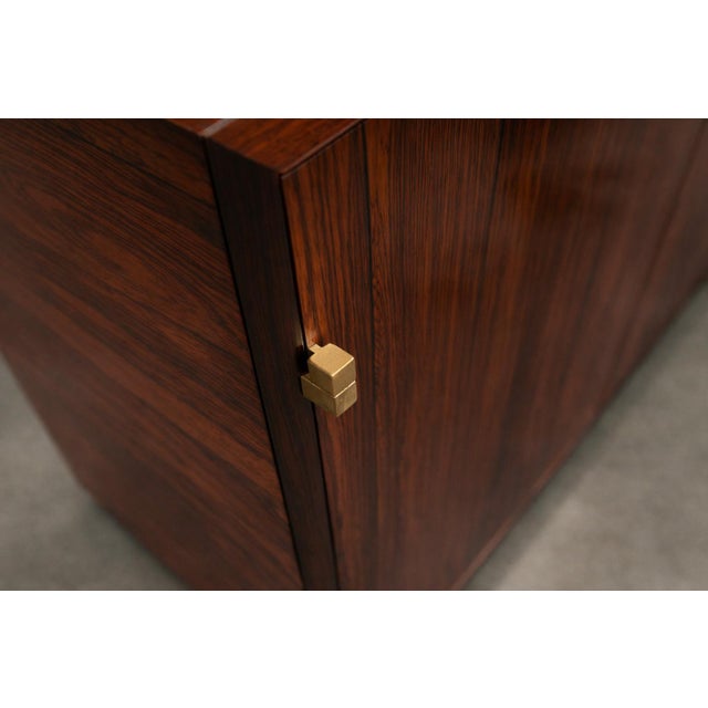 Brazilian Modern Rosewood Credenza With Brass Details by Jean Gillon, Brazil, 1960s For Sale - Image 13 of 14