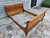 Vintage French Solid Cherry Wood Louis Philippe sleigh bed frame by the renowned French manufacturer, Grange Furniture...