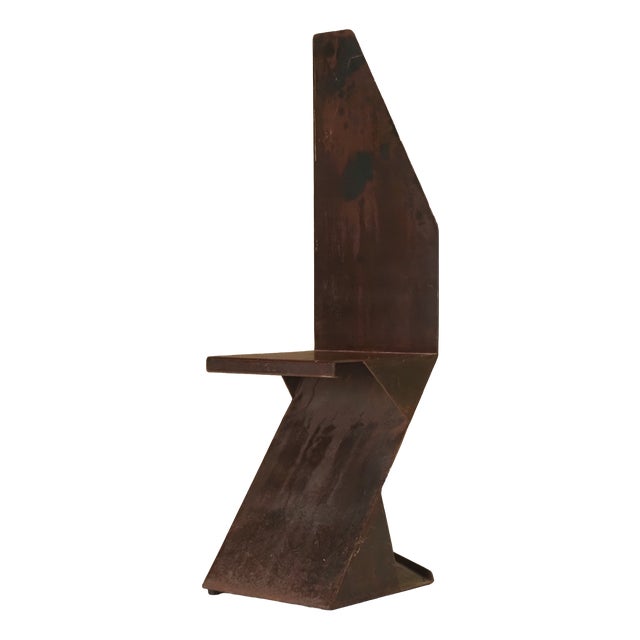 Postmodern Sculptural Steel Chair, Germany, 1980s For Sale