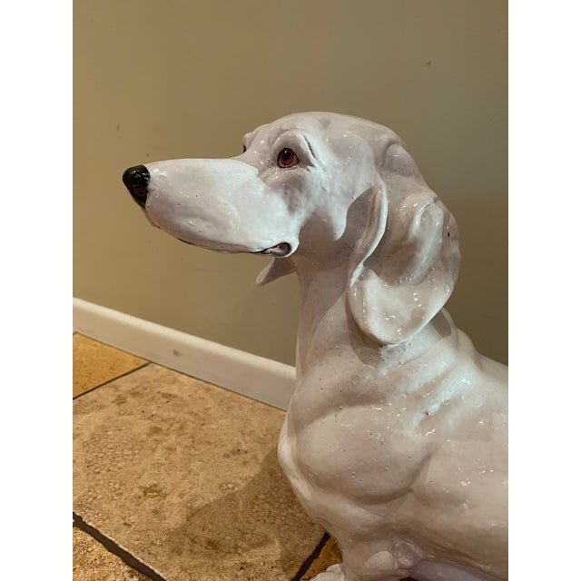 1960s Life Sized Italian Glazed Terra Cotta Dachshund For Sale - Image 12 of 12