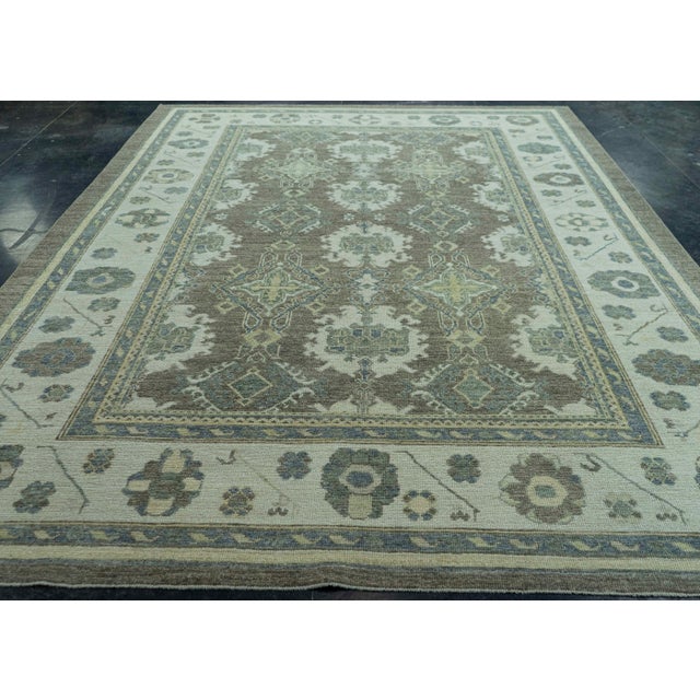 Turkish Oushak Rug 9' x 12'7" #19395 For Sale - Image 4 of 8