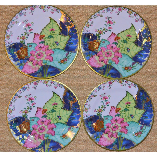Enamaled Tin Tobacco Leaf Plates Set of 4 Chairish