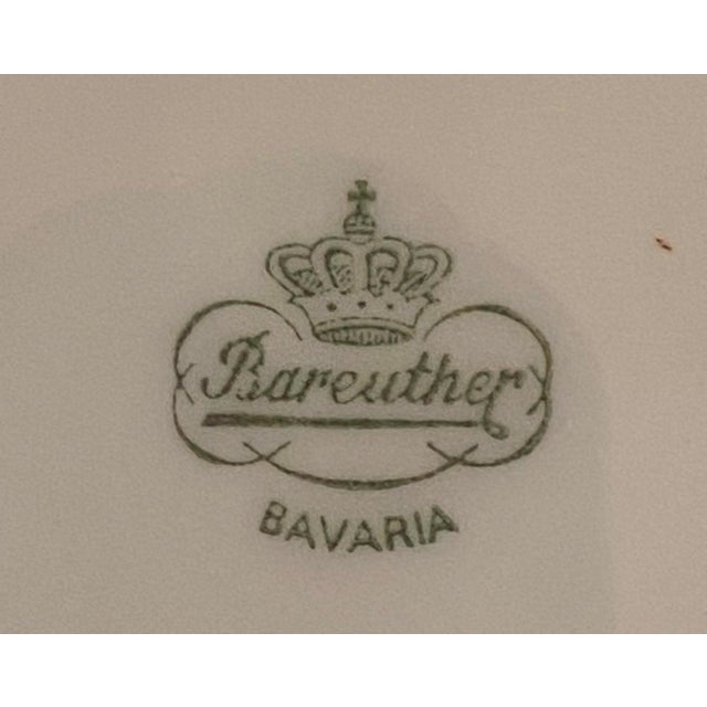 SS Monogramed Desert and Flat Plates with Gold Trim by Bareuther Bavaria, Germany,1930s, Set of 12 For Sale - Image 9 of 10