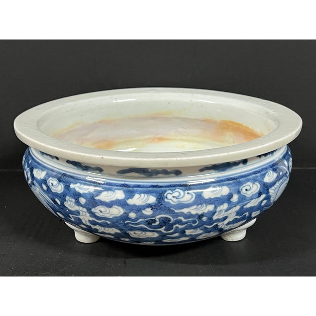 ITEM NAME: Chinese Art Porcelain Blue and White Incense Burner Mountain Scenery Design ORIGIN: China AGES: Late 20th...